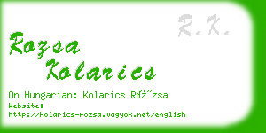 rozsa kolarics business card